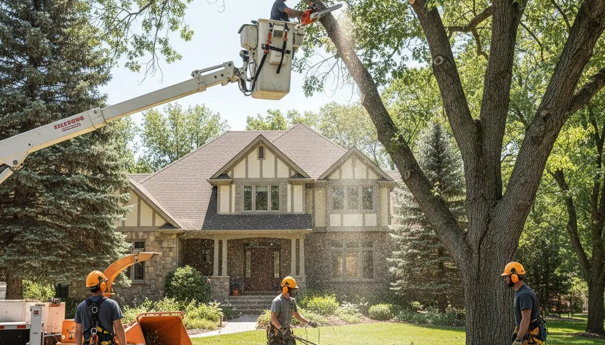 Tree service crew in Littleton, CO providing professional tree removal and trimming services