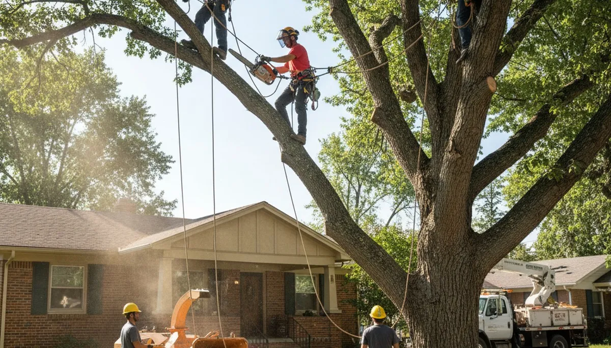 Tree service crew in Littleton, CO providing professional tree removal and trimming services
